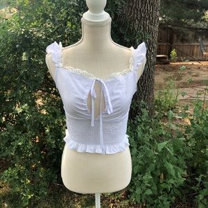 White Eyelet off-Shoulder Top, S